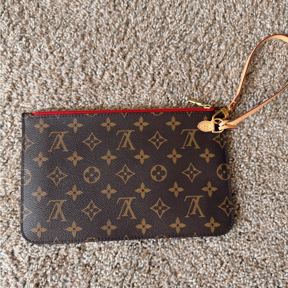 Authentic Louis Vuitton Brown and Gold Monogram Pouch